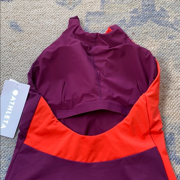 NWOT Athleta Asym Colorblock One Piece Sz S - Picture 6 of 6